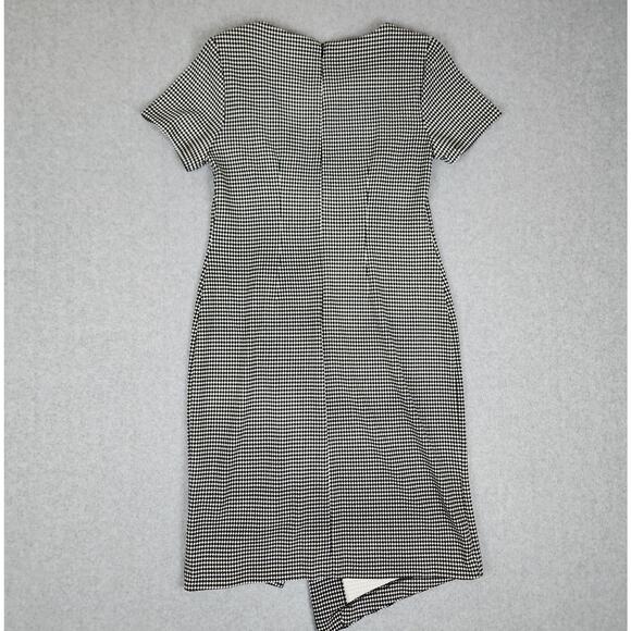Shelby & Palmer Dress Size 8 Houndstooth Asymmetrical Faux Buttons - Picture 3 of 10